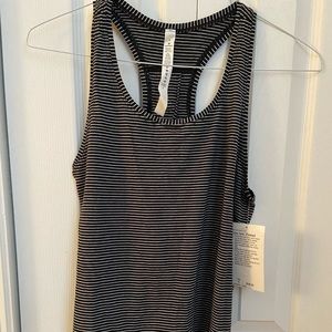 Lululemon love tank, black with white stripe, pleat back-NWT-size 6